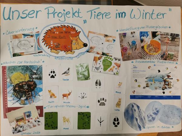Die Kinder haben gemeinsam ein Plakat zum Projekt erstellt.